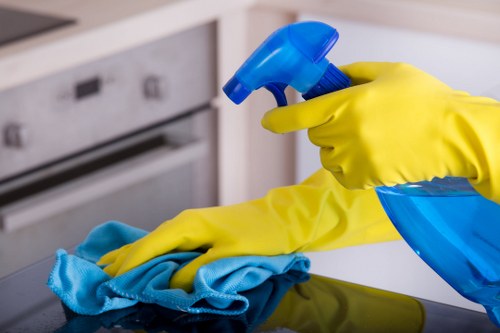 Airbnb cleaning service preparing a Brompton flat for guest arrival