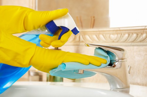 Professional deep cleaning in a Brompton kitchen and bathroom
