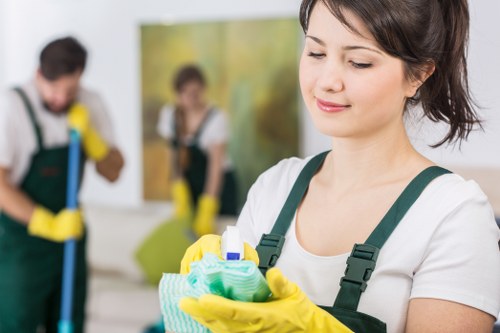 Office cleaning team working in a Brompton commercial property