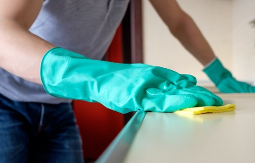 Careful cleaning of a sectional sofa in a Brompton property